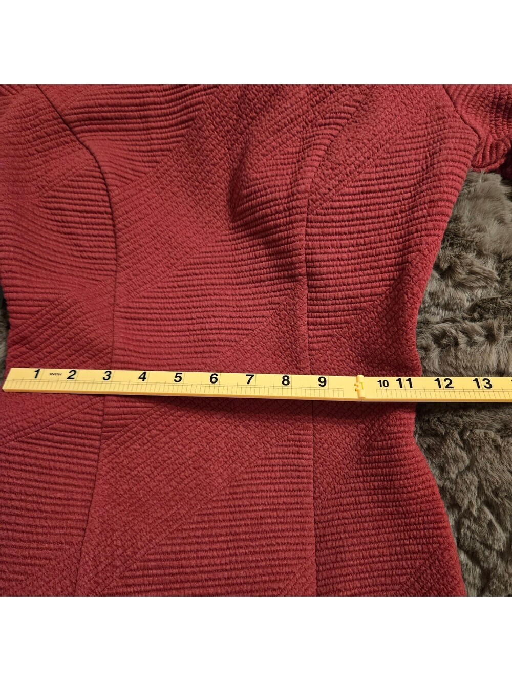 Bebe Red Textured Long Sleeve Bodycon Dress Y2K NWT Retail $149 - Picture 6 of 9